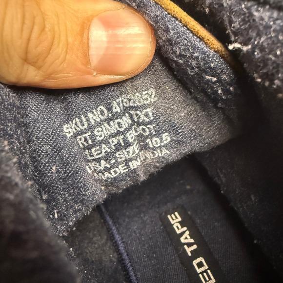 Red‎ Tape RT Simon Txt Leather Ankle Boots Brown Lace Up Mens Size 10.5 - Picture 6 of 7